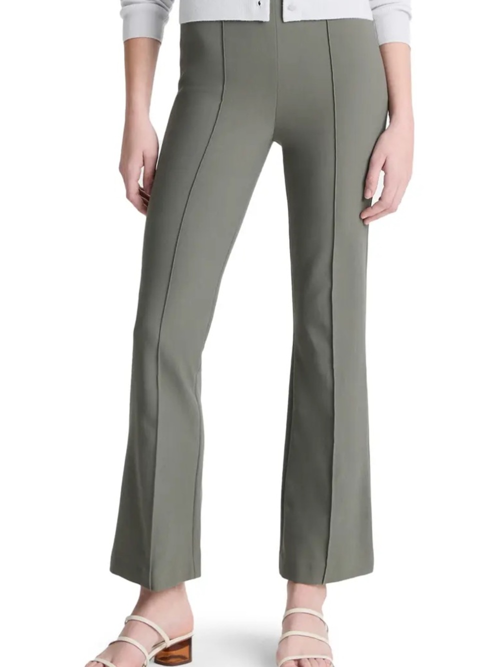 Vince Olive High-Rise Boot-Cut Flare Pants